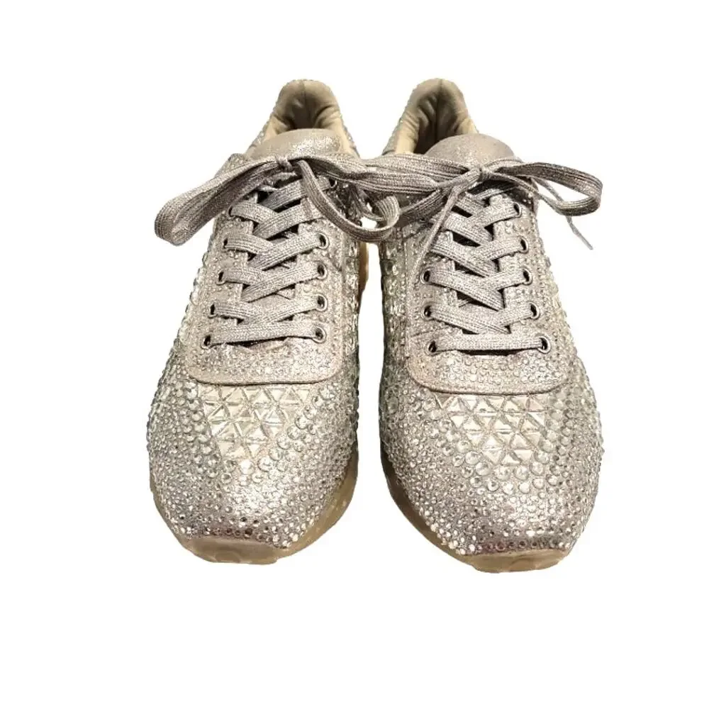 Steve Madden Sneakers Crystal Rhinestones Men's Sz 11 Lace‎ Up Corona Carissa